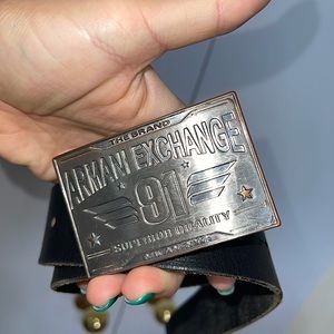 Armani exchange leather belt